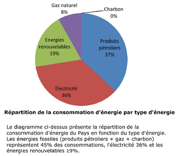Répartition de la consommation d'énergie par type d'énergie Répartition de la consommation d'énergie par type d'énergie